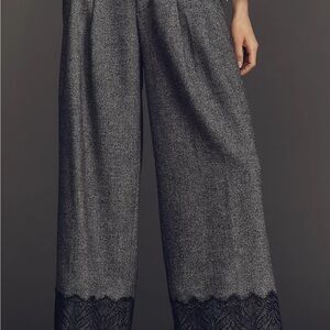 Anthropologie Charcoal Wide-Leg Pants